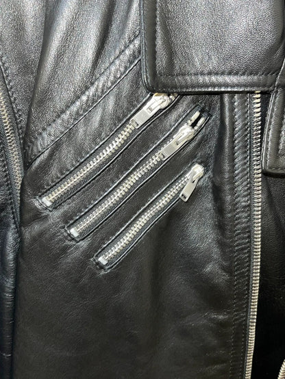 Saint Laurent Black Five-Zip Leather Jacket