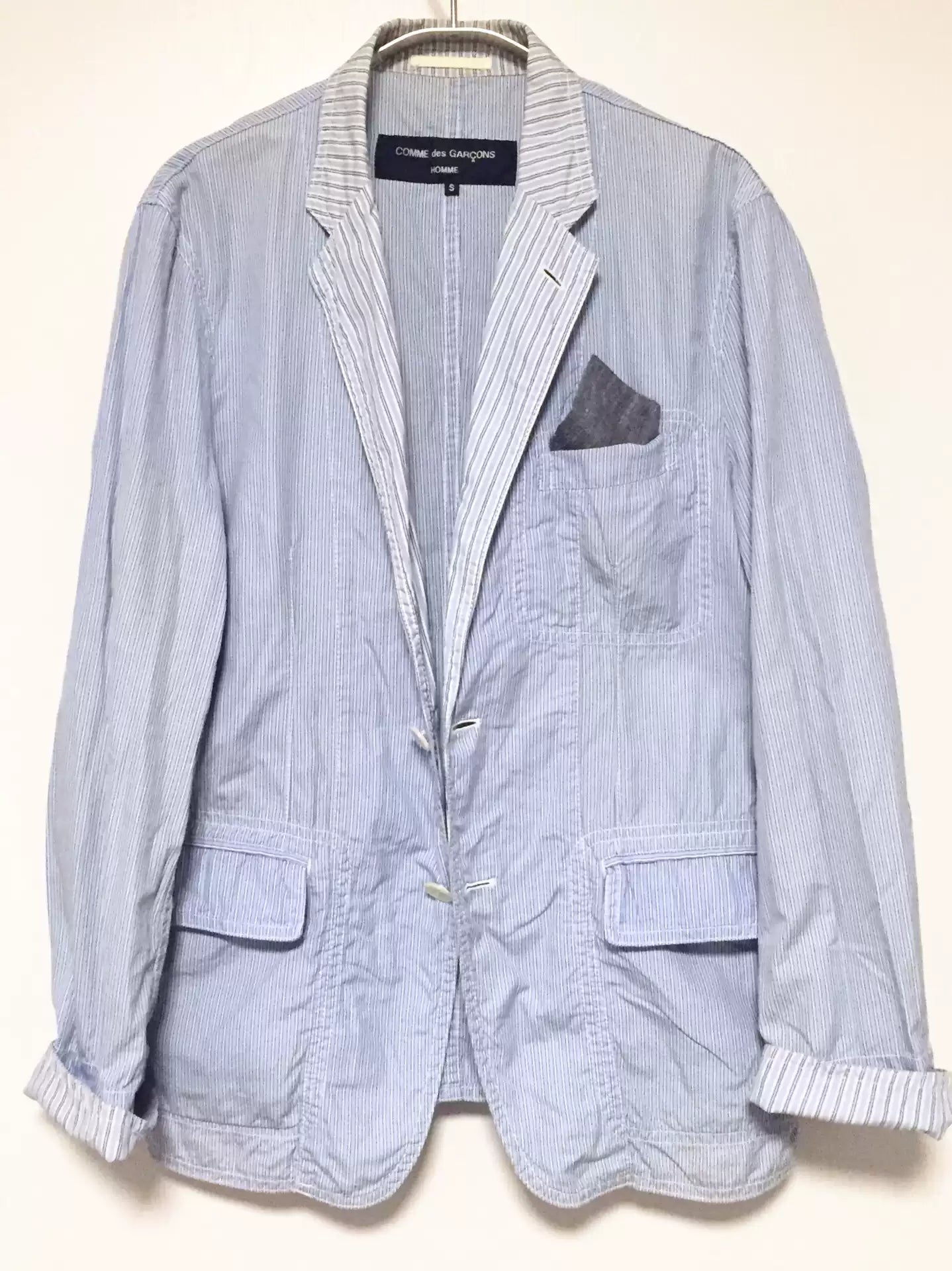 COMME des GARCONS Rei Kawakubo Homme line stripe stitching pleated suit