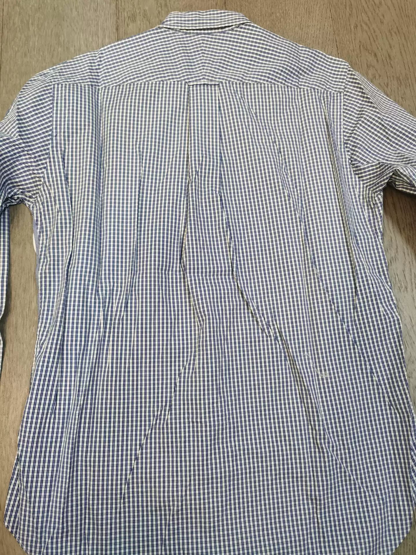 Comme des garcons HOMME striped printed shirt with hundreds of cloth circles.