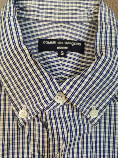 Comme des garcons HOMME striped printed shirt with hundreds of cloth circles.