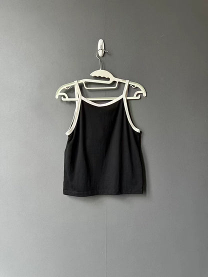 Celine Black Paris Logo Tank Top