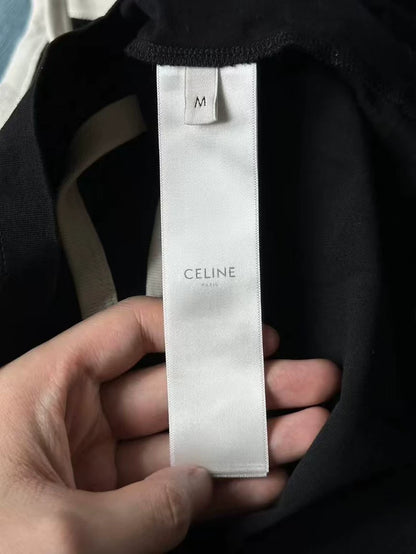 Celine Black Paris Logo Tank Top