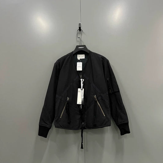 GREG LAUREN Black Vintage Patchwork Bomber Jacket