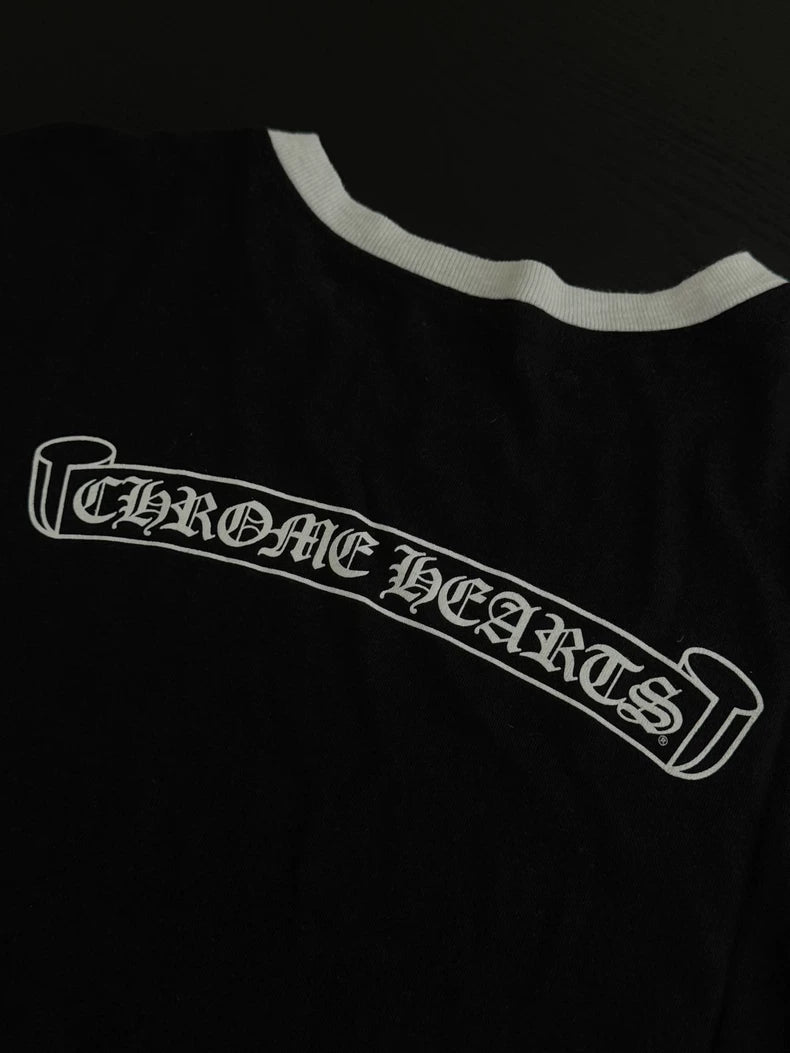 Chrome Hearts Black Ringer Tee with Logo