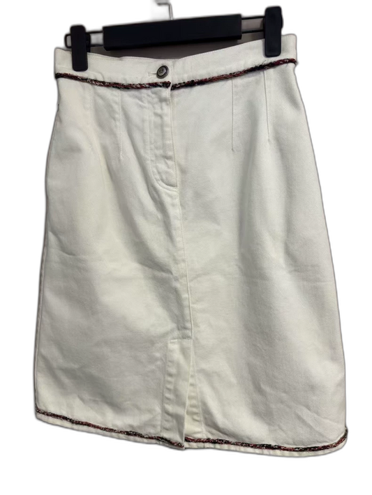 Chanel White Denim Mini Skirt