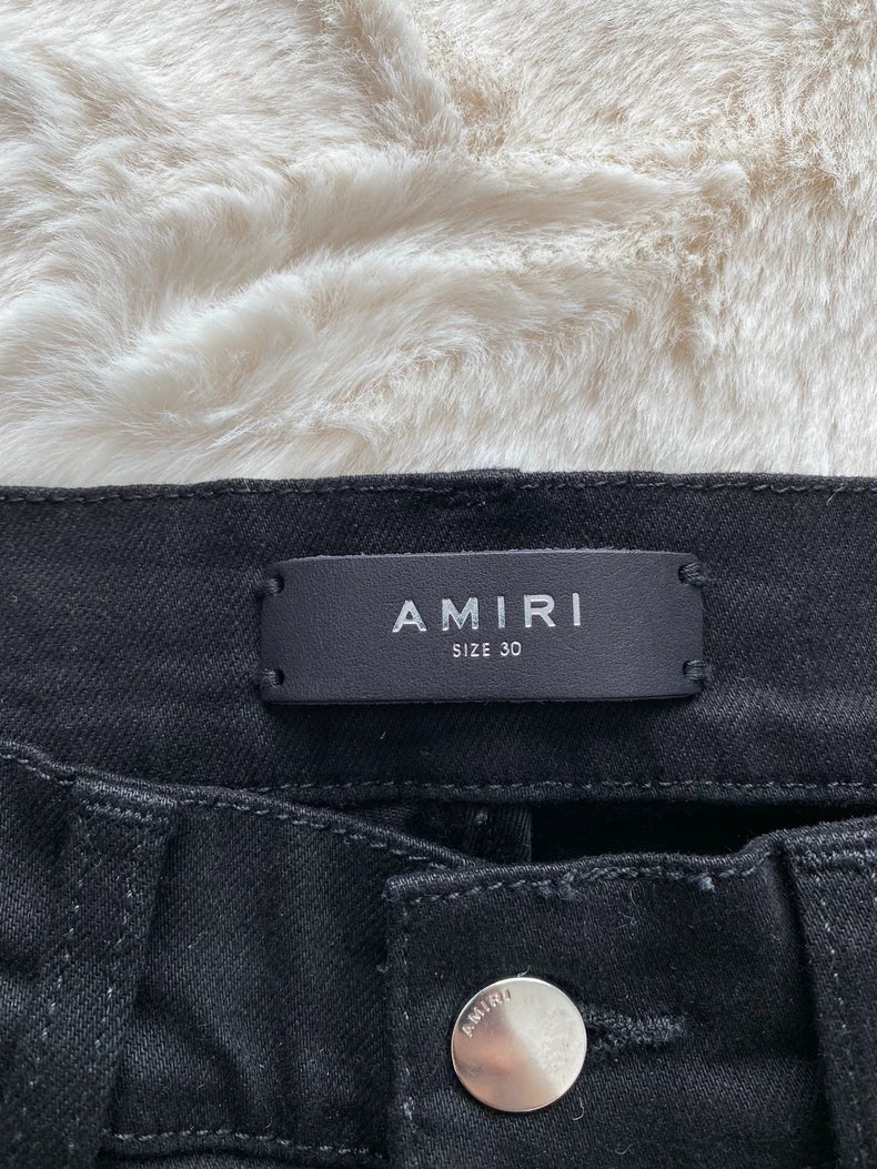 Amiri Black Watercolor MX1 Denim Pants