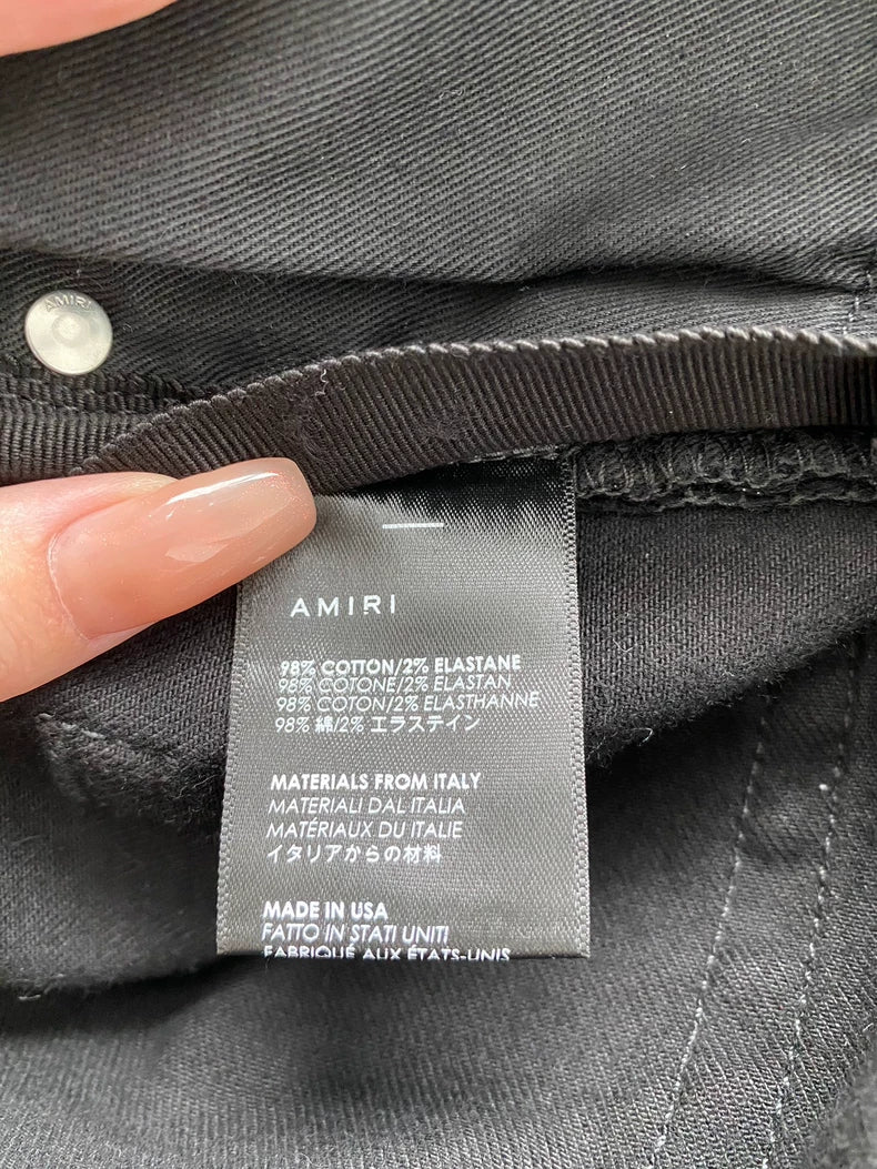 Amiri Black Watercolor MX1 Denim Pants