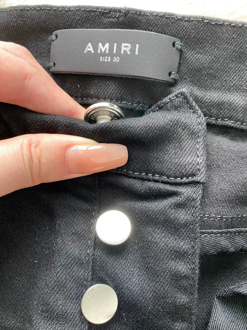 Amiri Black Watercolor MX1 Denim Pants