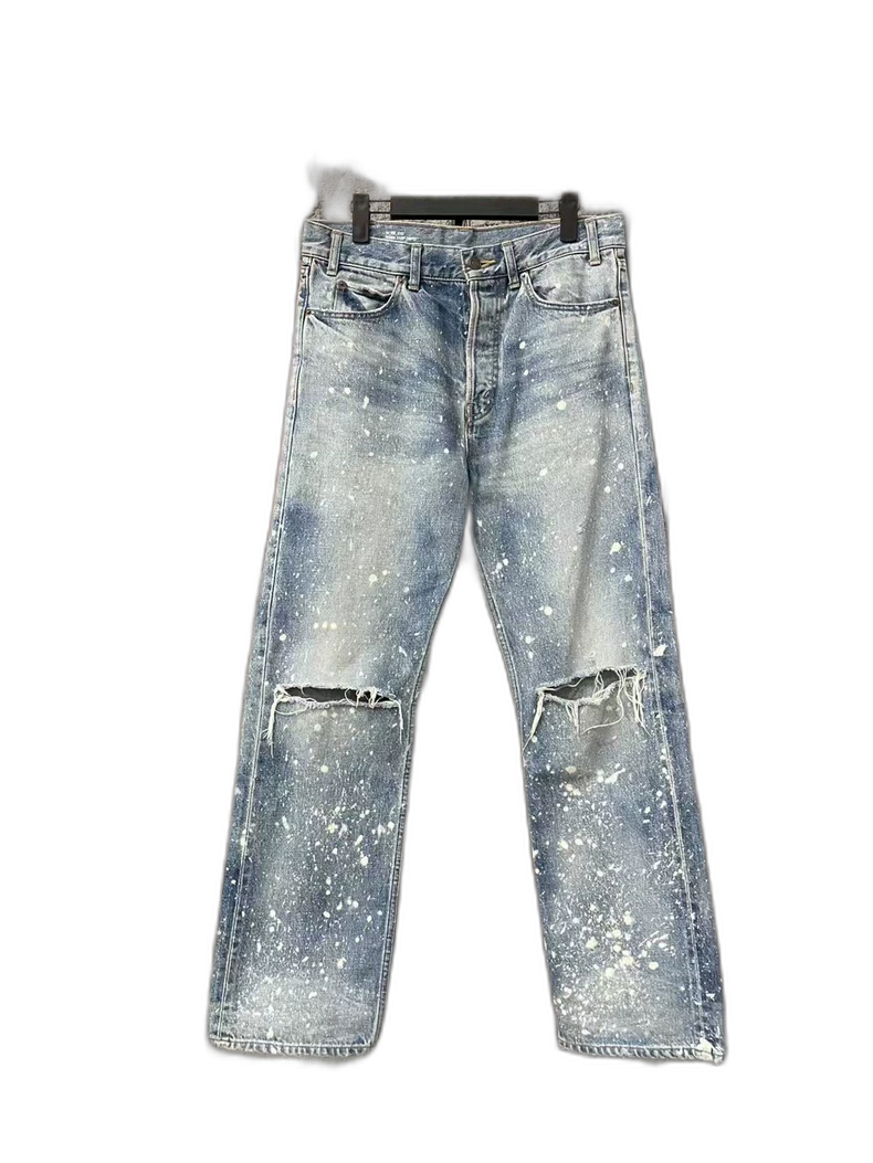 Celine Paint Splatter Denim Pants