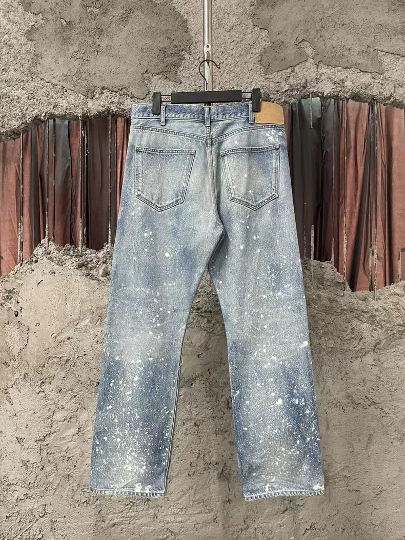 Celine Paint Splatter Denim Pants
