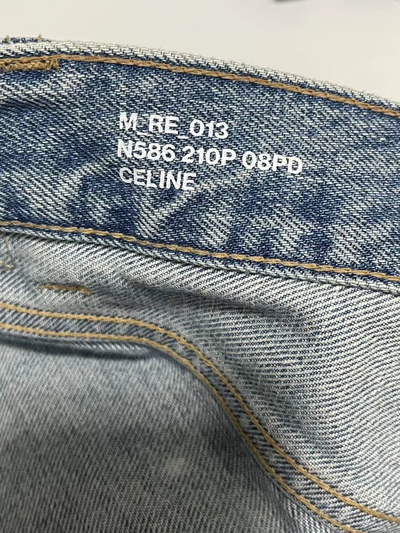 Celine Paint Splatter Denim Pants