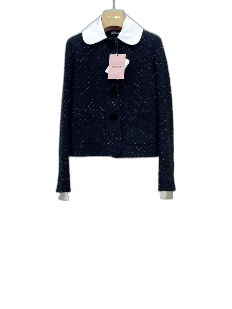 miumiu Crystal Embellished Coat