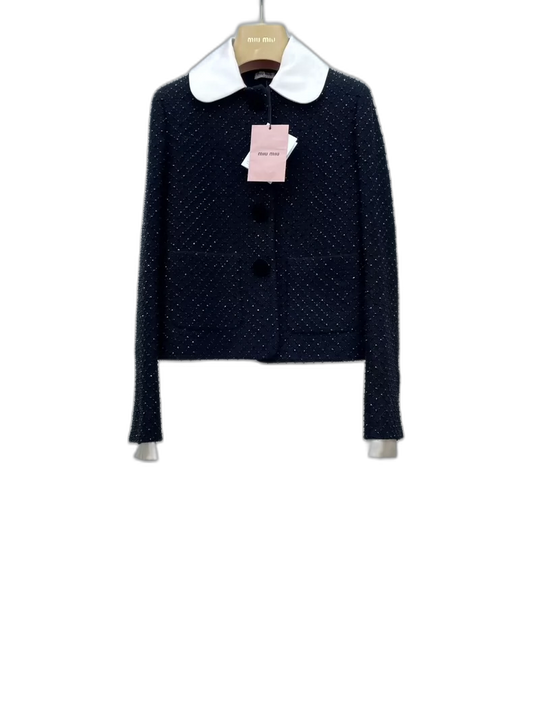 miumiu Crystal Embellished Coat