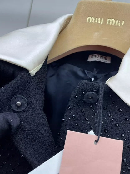 miumiu Crystal Embellished Coat