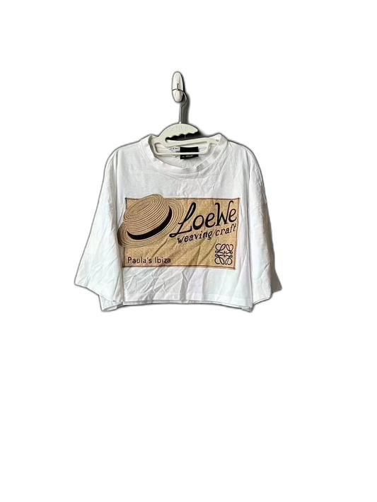 Loewe Embroidered Cropped Short Sleeve Shirt