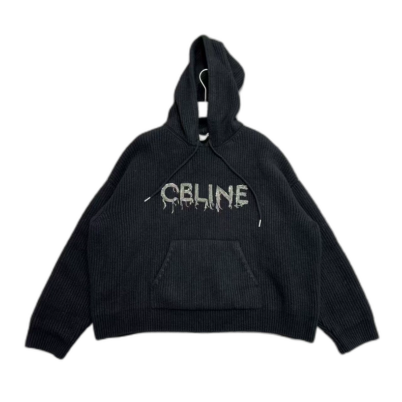 Celine Hooded Sweatshirt with Logo Chain-zp