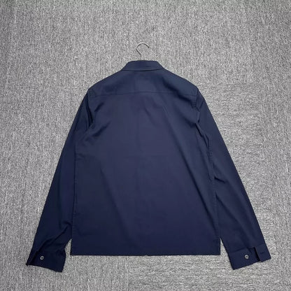 Prada Logo Zip Shirt in Navy Blue