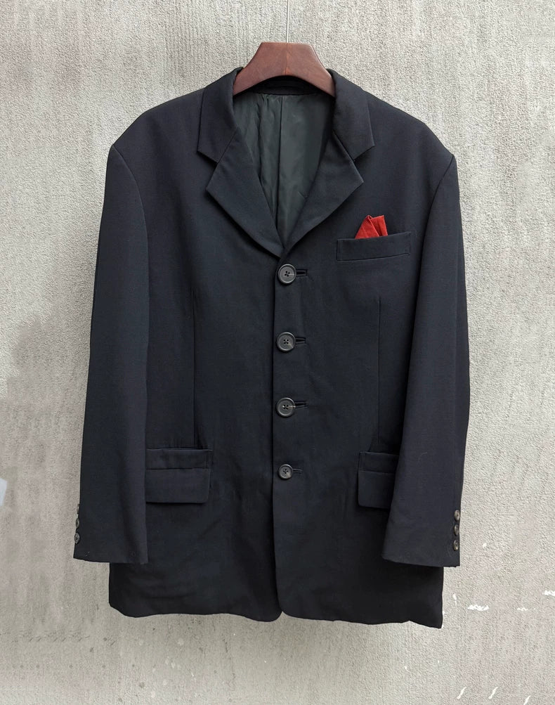 Yohji Yamamoto Black Wool Suit Jacket