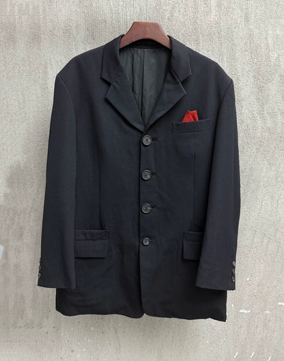 Yohji Yamamoto Black Wool Suit Jacket