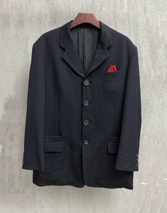 Yohji Yamamoto Black Wool Suit Jacket
