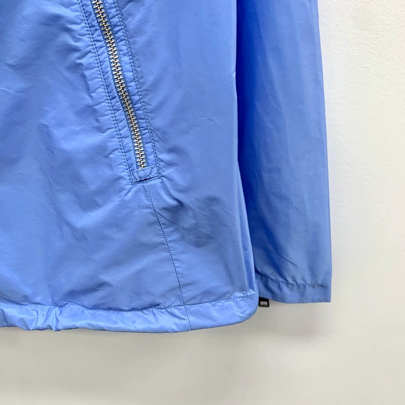 Prada Blue Hooded Jacket with Triangle Logo