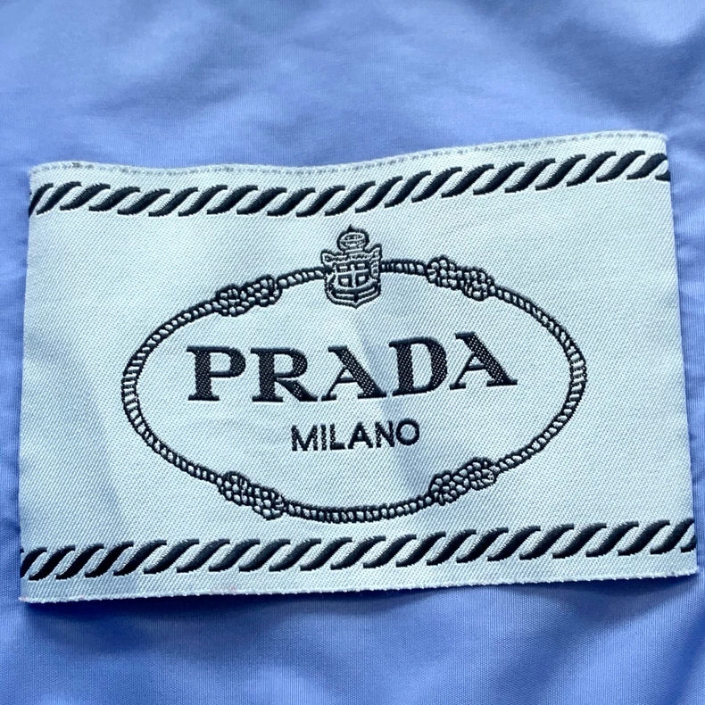 Prada Blue Hooded Jacket with Triangle Logo