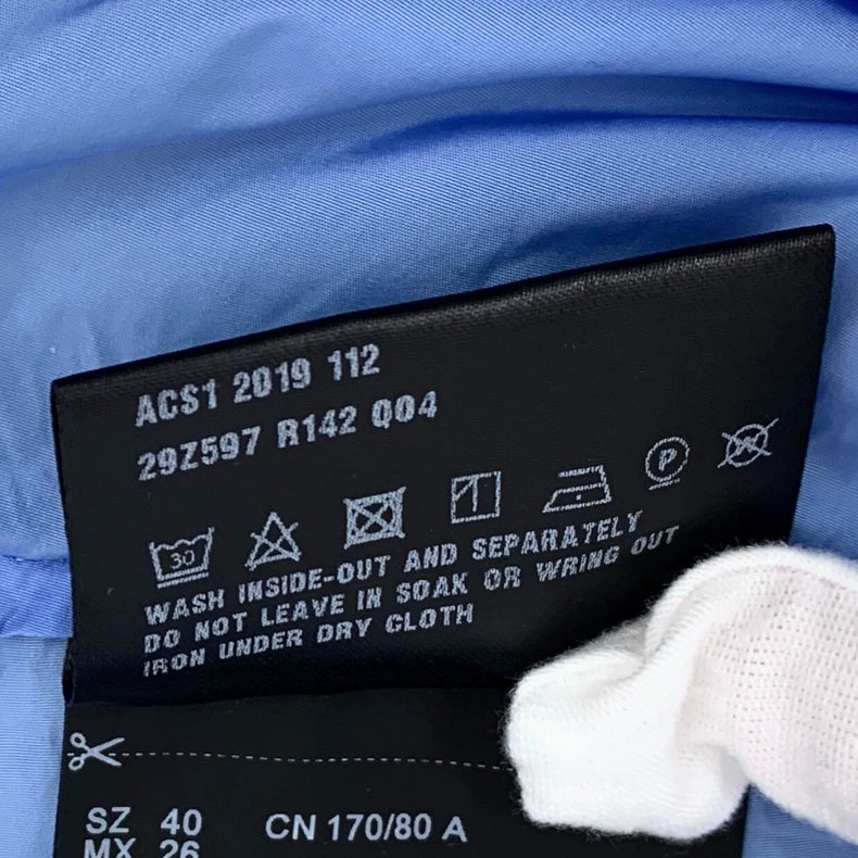 Prada Blue Hooded Jacket with Triangle Logo