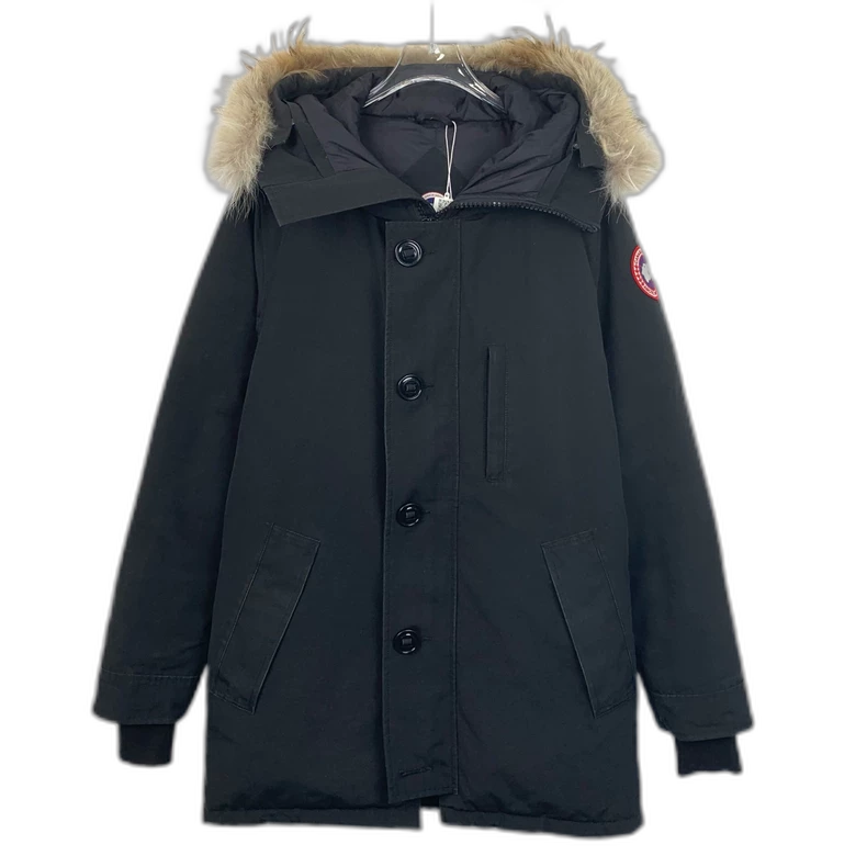 Canada Goose Black Hooded Parka with Fur Trim