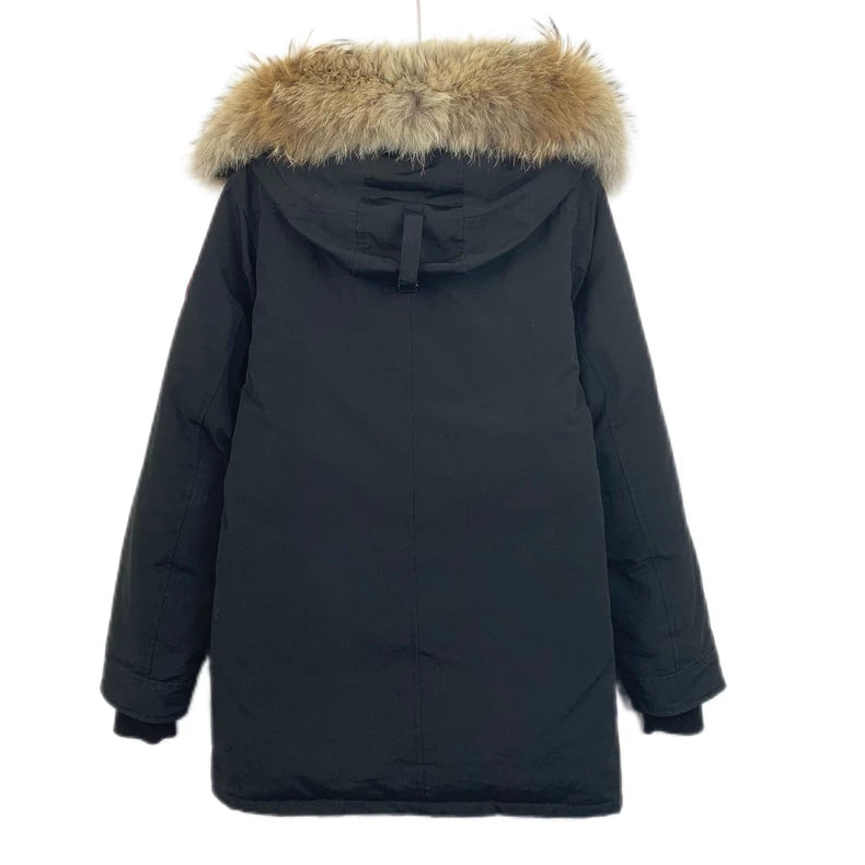 Canada Goose Black Hooded Parka with Fur Trim