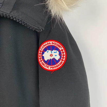 Canada Goose Black Hooded Parka with Fur Trim