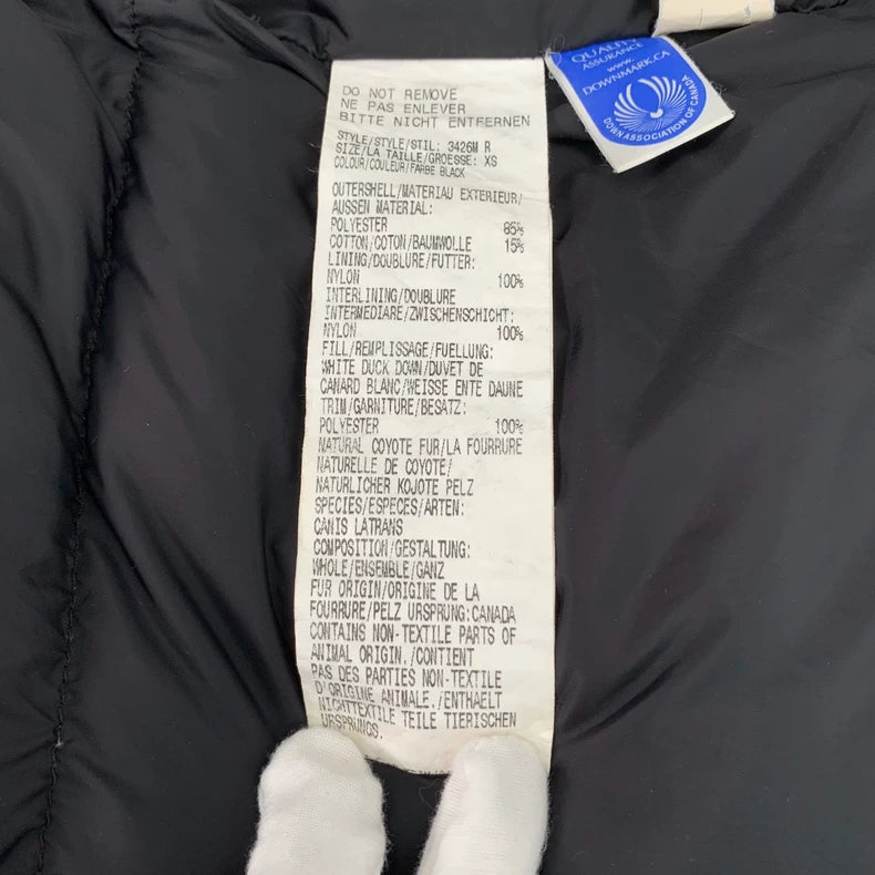 Canada Goose Black Hooded Parka with Fur Trim