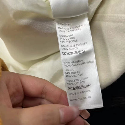 Celine White Wool Double-Breasted Short Coat