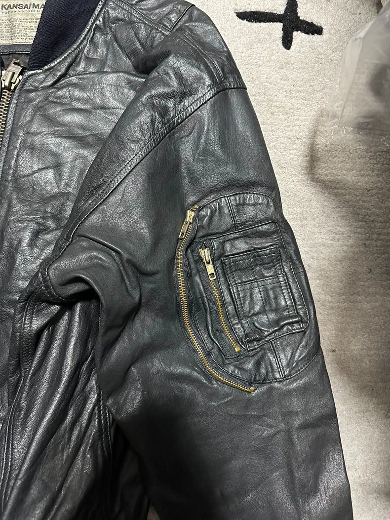 Kansai Yamamoto 90s Leather Bomber Jacket
