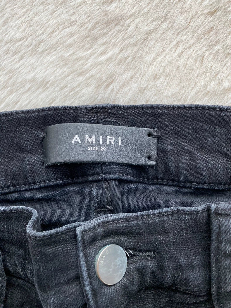 Amiri Black Patchwork Denim Pants