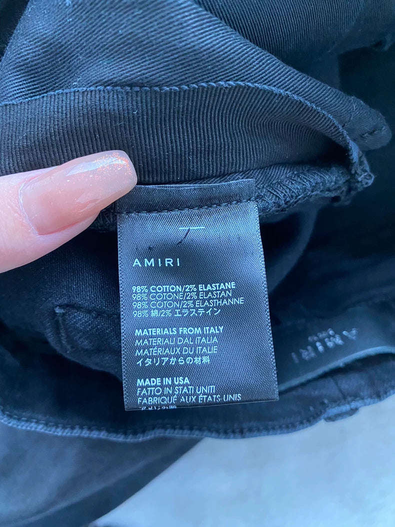 Amiri Black Patchwork Denim Pants