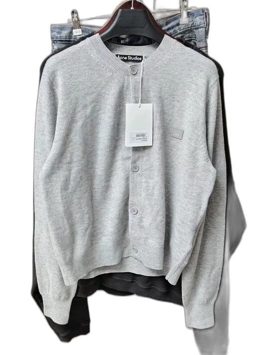 Acne Studios Gray Crew Neck Cardigan