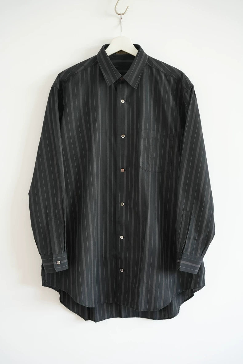 Yohji Yamamoto 90s Black Gray Striped Shirt