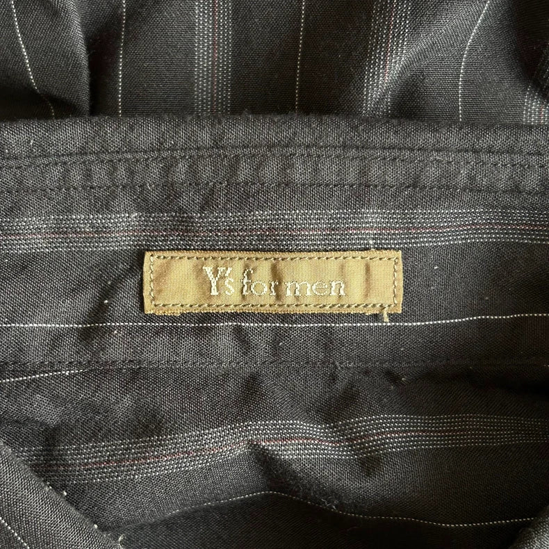 Yohji Yamamoto 90s Black Gray Striped Shirt