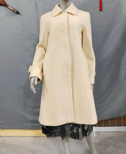 Vintage Prada Beige Long Wool Coat
