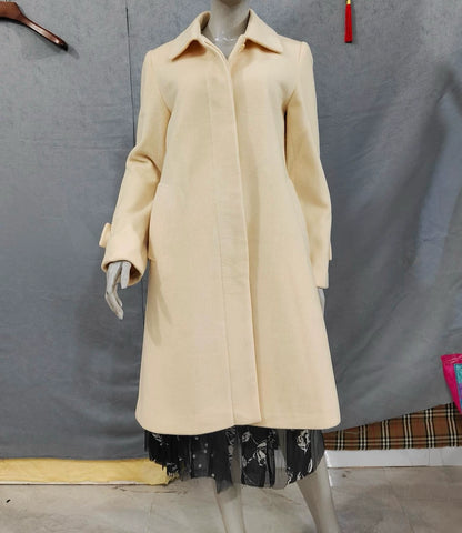Vintage Prada Beige Long Wool Coat