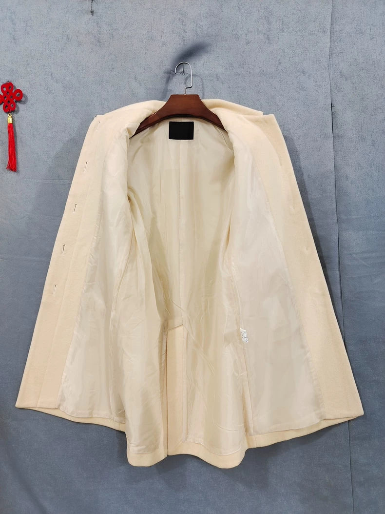 Vintage Prada Beige Long Wool Coat