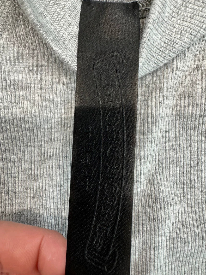 Chrome Hearts Gray Mock Neck Embroidered Top-yf