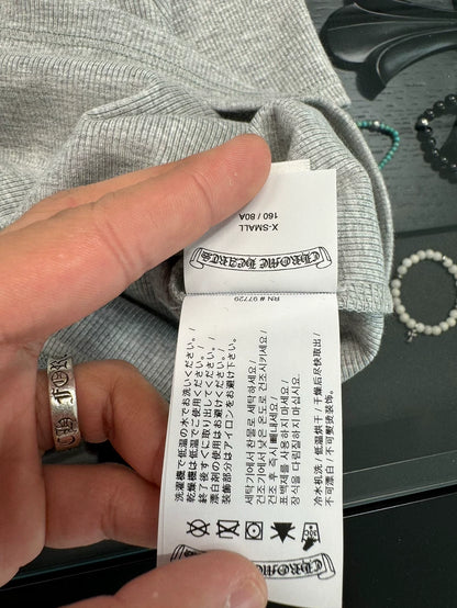 Chrome Hearts Gray Mock Neck Embroidered Top-yf