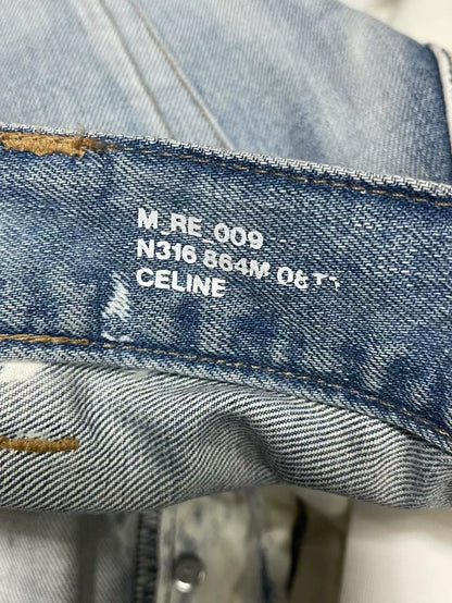 Celine Blue White Washed Denim Pants