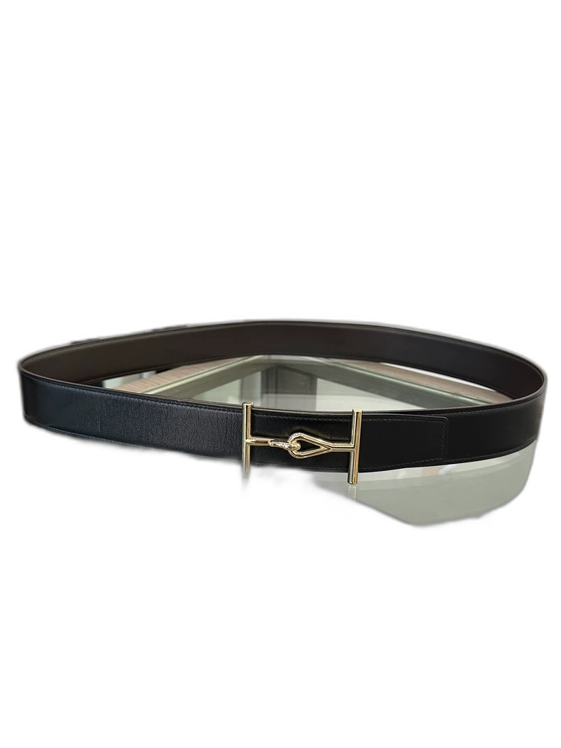 Hermes Black and Chocolate Art Belt