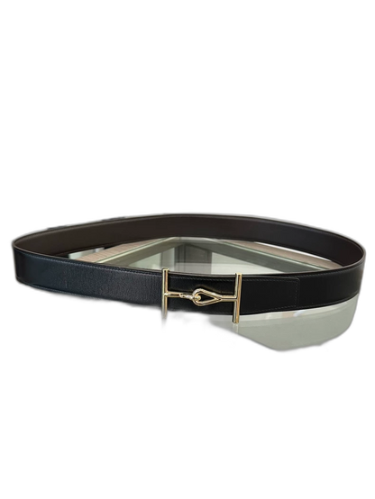 Hermes Black and Chocolate Art Belt