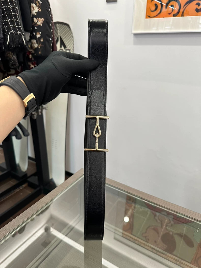 Hermes Black and Chocolate Art Belt