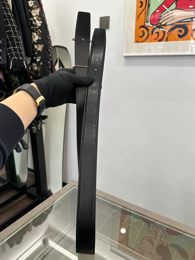 Hermes Black and Chocolate Art Belt