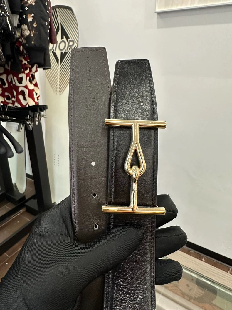 Hermes Black and Chocolate Art Belt