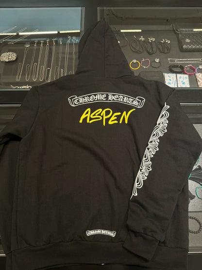 Chrome Hearts Black Aspen Zip Hoodie-yf